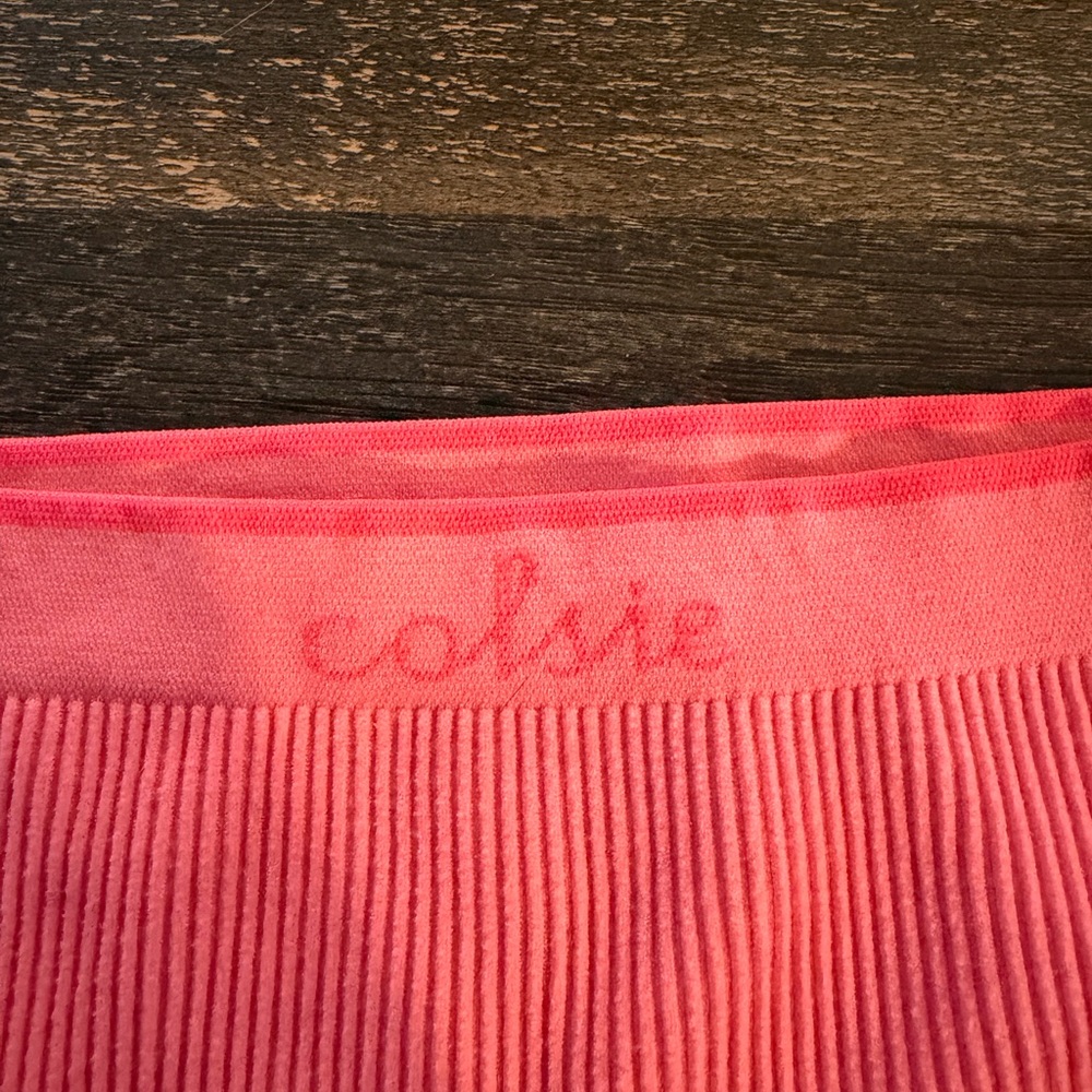 Colsie Coral Ribbed Lounge Shorts - Picture 2 of 3